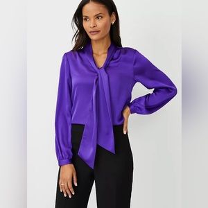 Tie neck popover blouse